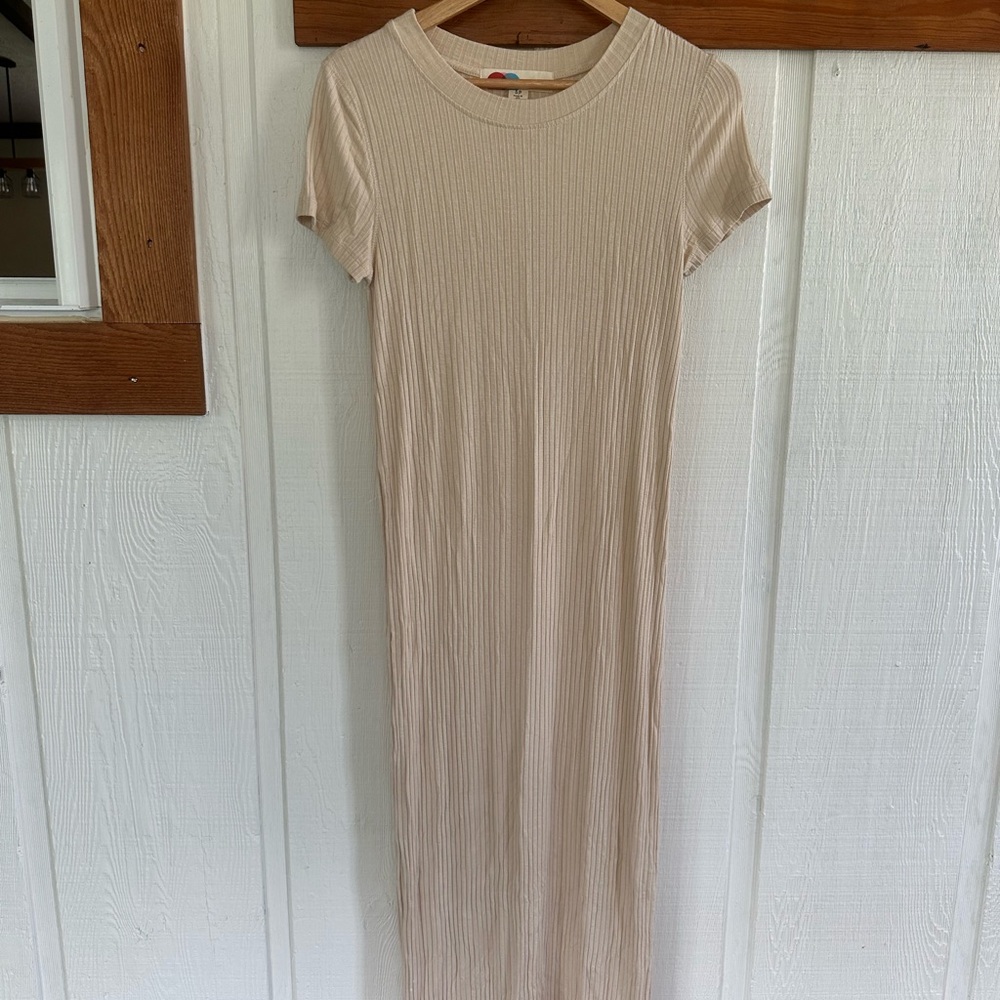 Free People Beach Simone Jenner Short Sleeve Ribbed Sweater Tee Dress